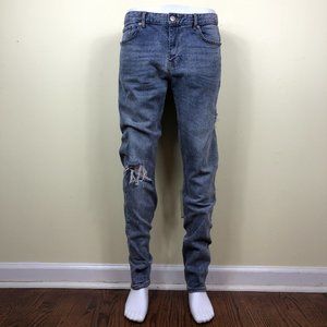 Forever21 Men's Acid Wash Ripped Skinny Jeans - 36
